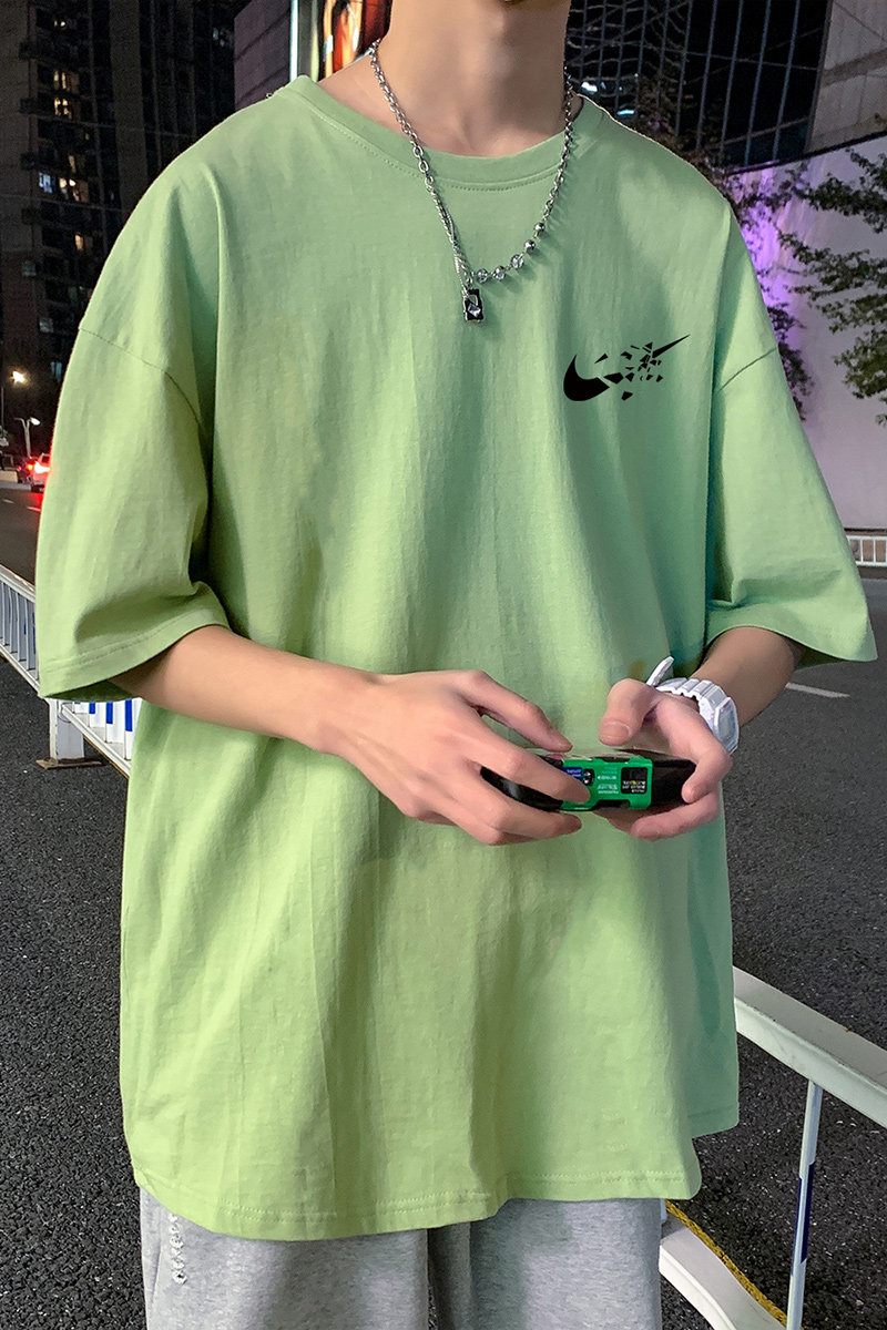 22夏季港风男士百搭休闲复古印花潮大码宽松圆领短袖T恤T6615-P15,男装T恤,星座815-2