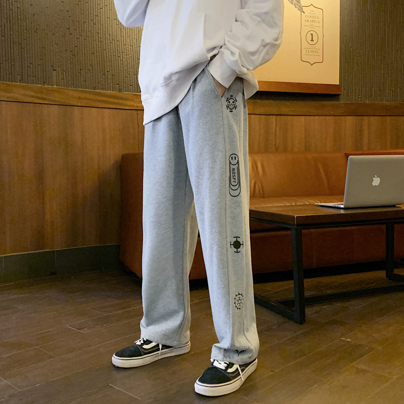2023秋季新款男士休闲垂感宽松百搭直筒长裤男港风K65-P35限49,男装休闲裤,星座815-2