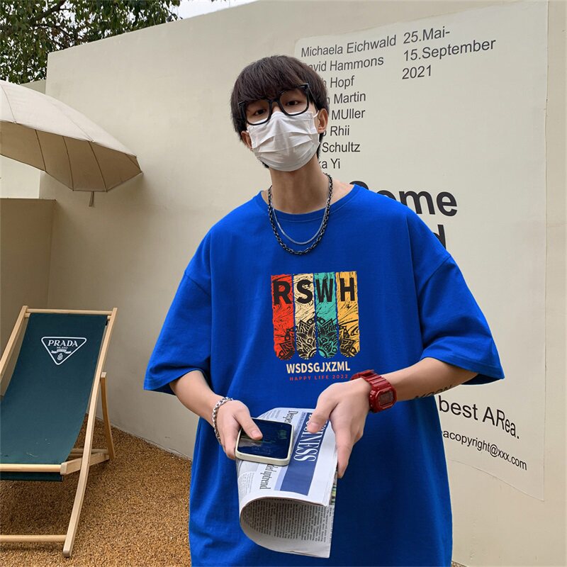 2024夏季新款短袖T恤男大码港风体恤潮牌潮流纯棉打底衫T6611-P15,男装T恤,星座815-2