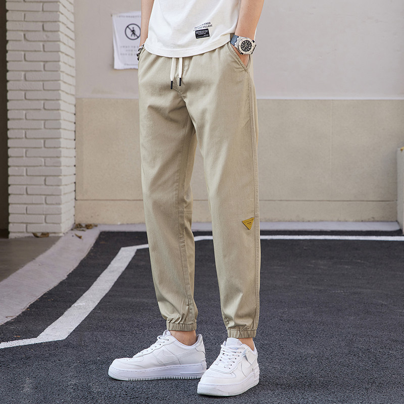 2023春夏松紧腰束脚宽松哈伦休闲裤男3色M-5XL码K2282-P45,男装休闲裤,星座815-2