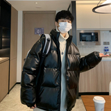 男装棉衣男PU皮棉服2023年新款宽松面包服立领冬装棉袄M2101-P105，男装棉衣，星座815-2
