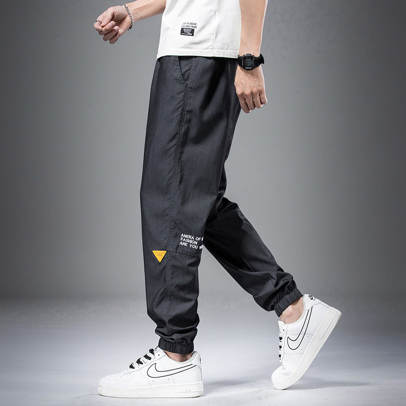 2023春夏松紧腰束脚宽松哈伦休闲裤男3色M-5XL码K2282-P45,男装休闲裤,星座815-2