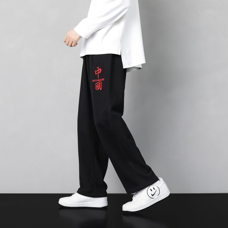 品质2023秋冬加厚拖地裤宽松百搭直筒长裤男港风K61-P35限49,男装休闲裤,星座815-2