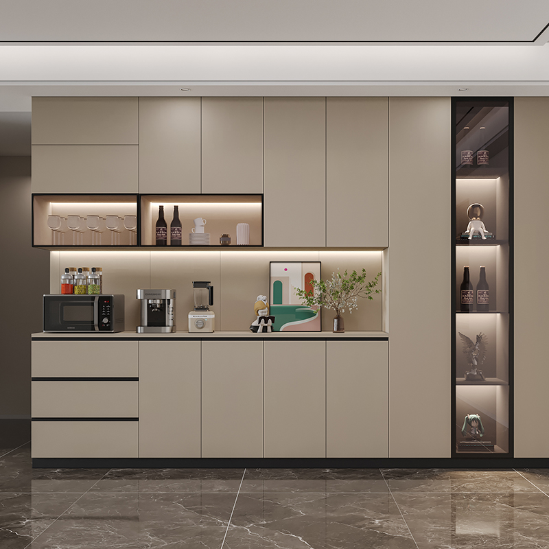 现代简约厨房高柜客厅酒柜