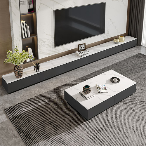 客厅岩板电视柜茶几组合