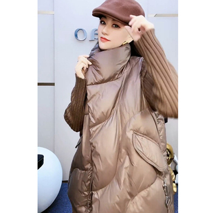 宽松百搭羽绒棉服背心 欧货外套马甲女秋冬季 外穿2023新款 韩版 时尚