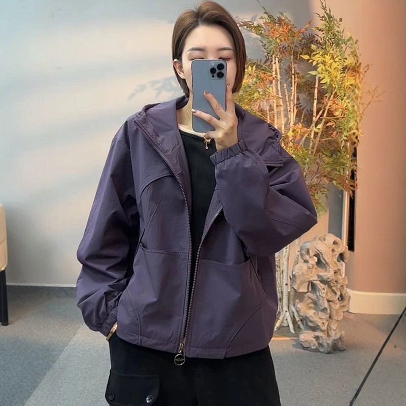 2025年春季新款短外套时尚休闲百搭大口袋连帽短款外套上衣女,女装/女士精品,短外套,淘宝优惠券,粉丝福利购,淘宝优惠卷
