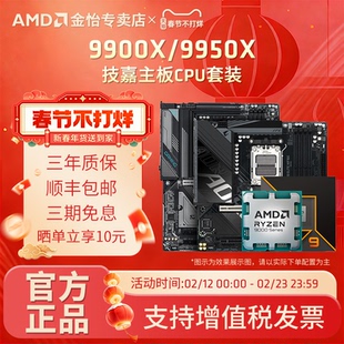 AMD锐龙R9 9900X/9950X板U套装搭技嘉B850M/X870小雕冰雕主板套装