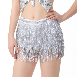 dance skirt sequin short 肚皮舞亮片流苏绑带短裙 tassel Belly