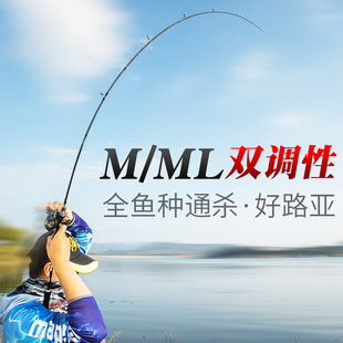 达瓦战鲈远投路亚竿ML M调双稍枪直柄单杆黑坑翘嘴鲈鱼竿海钓抛竿