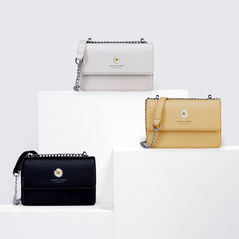 Jeanswest韩版时尚包包女包2020新款单肩包斜挎链条包雏菊小方包