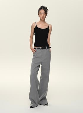 「枪枪同款」Set for life 通勤修身微喇TR混纺面料垂感西裤百搭