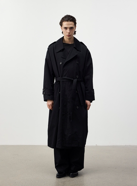 Set for life 25FW 意产Beste面料纯棉廓形长款风衣外套
