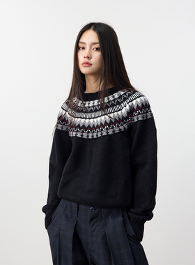 Set for life 24FW费尔岛提花针织毛衫圆领毛织卫衣