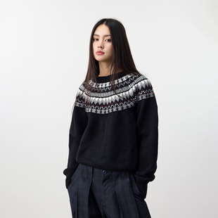 24FW费尔岛提花针织毛衫 life 圆领毛织卫衣 for Set
