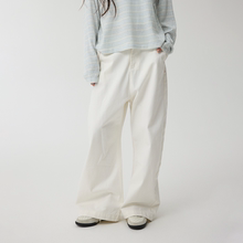 Set for life 25FW 骨白暗黑弯刀裤型阔腿牛仔裤