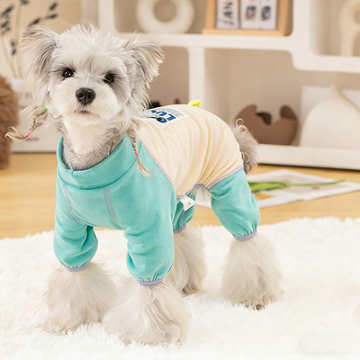 狗狗衣服2025新款冬小狗博美四脚衣小型犬可牵引加绒加厚棉服比熊