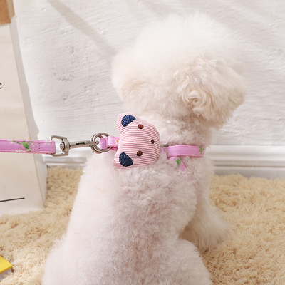 狗狗p绳小型犬防爆冲一体式p链牵引绳胸背带比熊遛狗绳泰迪小型犬