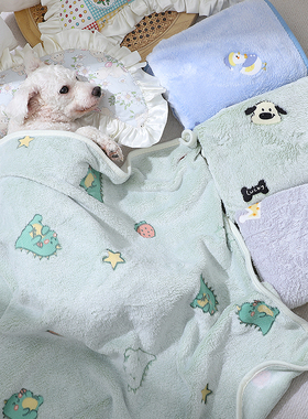 狗狗冬季毛毯小狗冬天睡觉小被子比熊加厚保暖泰迪防着凉宠物睡垫