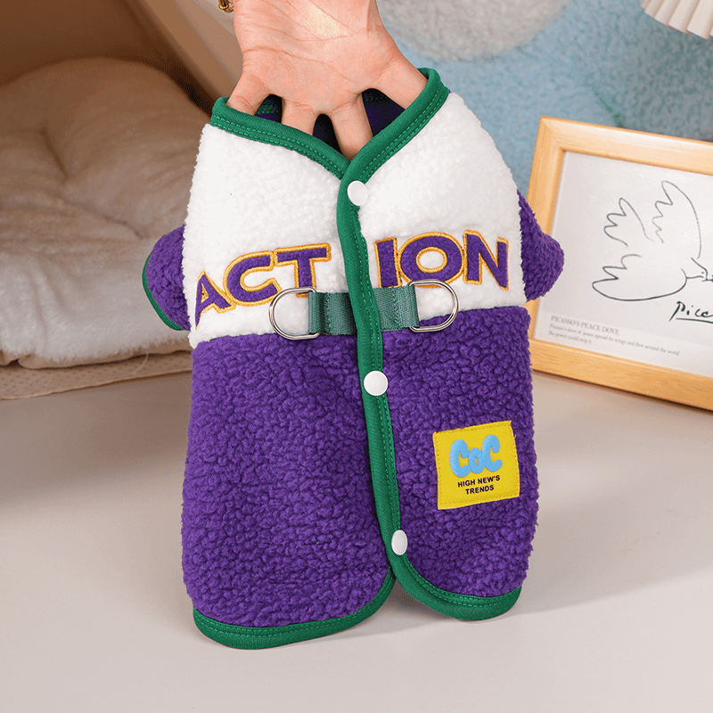 狗狗衣服2025新款冬小狗保暖加绒棉衣户外遛狗可牵引比熊宠物用品