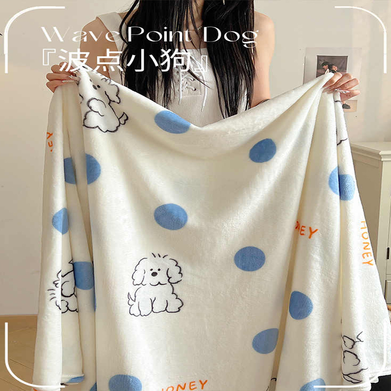 狗狗毛毯睡觉被子冬加厚小狗毯子冬天保暖小型犬加厚卡通图案格子