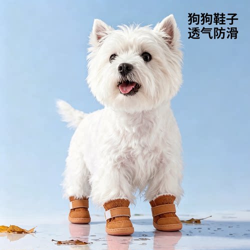 小狗狗鞋子秋冬季保暖外出加厚防滑西高地冬天加绒鞋子高颜值泰迪
