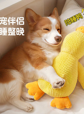 黄色毛绒发声狗狗玩具磨牙黄鸭小体比熊泰迪柯基自嗨解闷宠物用品