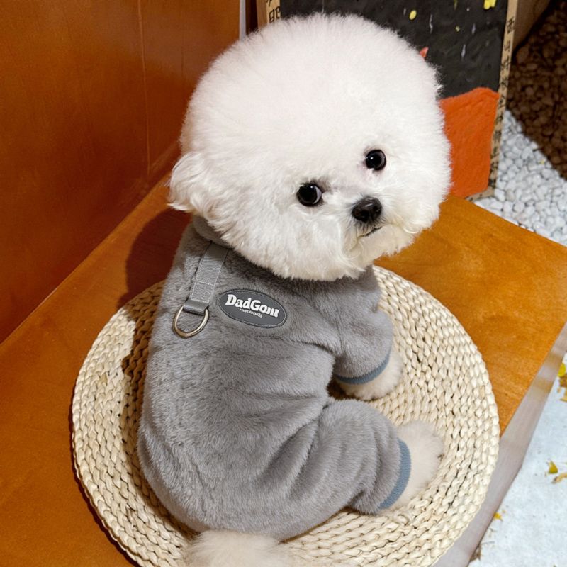 狗狗衣服博美冬装泰迪雪纳瑞秋冬可爱暖色加厚四脚衣保暖专用绒衣图片