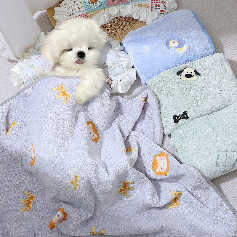 狗狗毛毯睡觉被子冬加厚小狗毯子冬天保暖可爱盖被毯冬季宠物被子