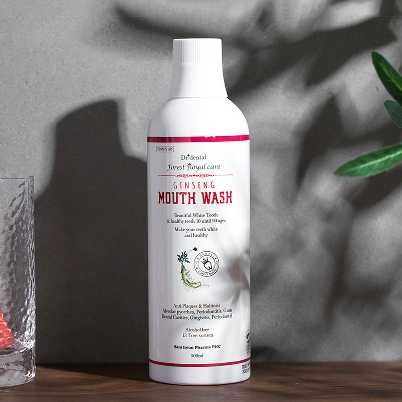 皇家齿林人参花漱口水消炎抑菌固齿护龈预防蛀牙口臭口气韩国进口