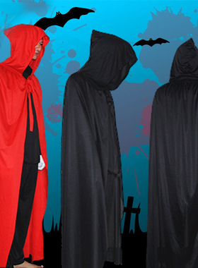 HalloweenReaper Cloak Black Wizard Cloak万圣节死神披风黑色