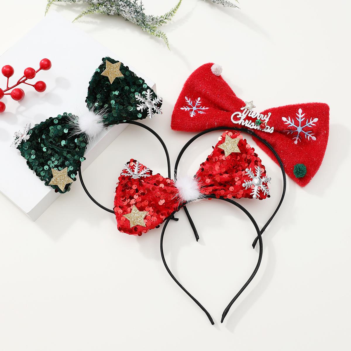 Christmas Opening Bracelet Party Headwear圣诞亮片头箍