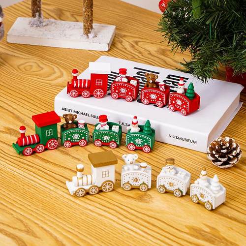 Christmas Wooden Train Christmas Toys圣诞木质摆件圣诞玩具