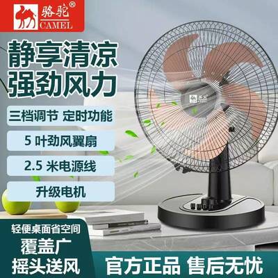 电风扇大风力静音台式家用宿舍摇头定时节能桌面台扇