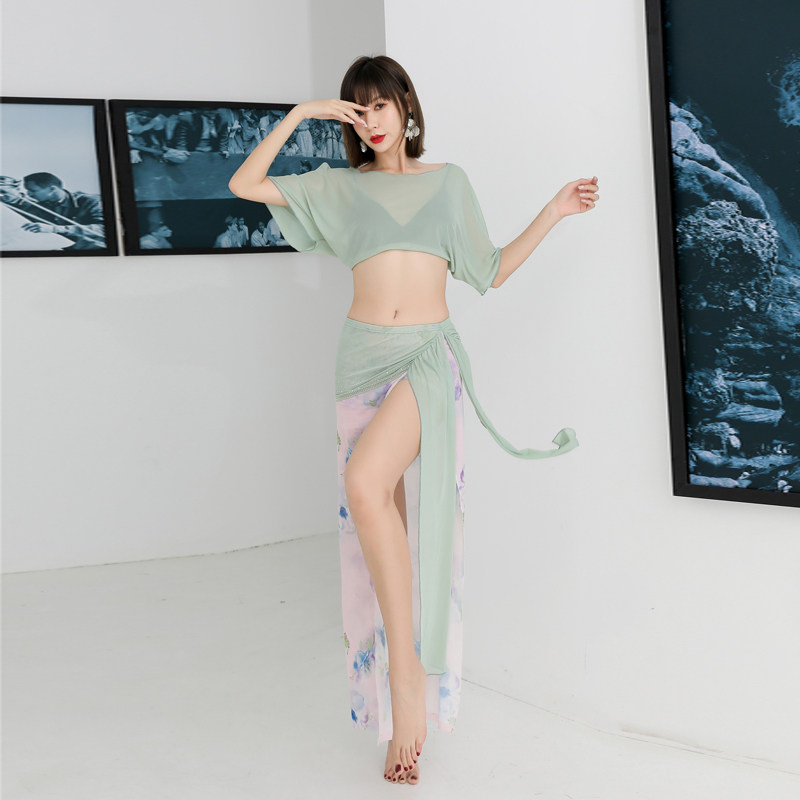 琪善美肚皮舞烫钻+印花拼接