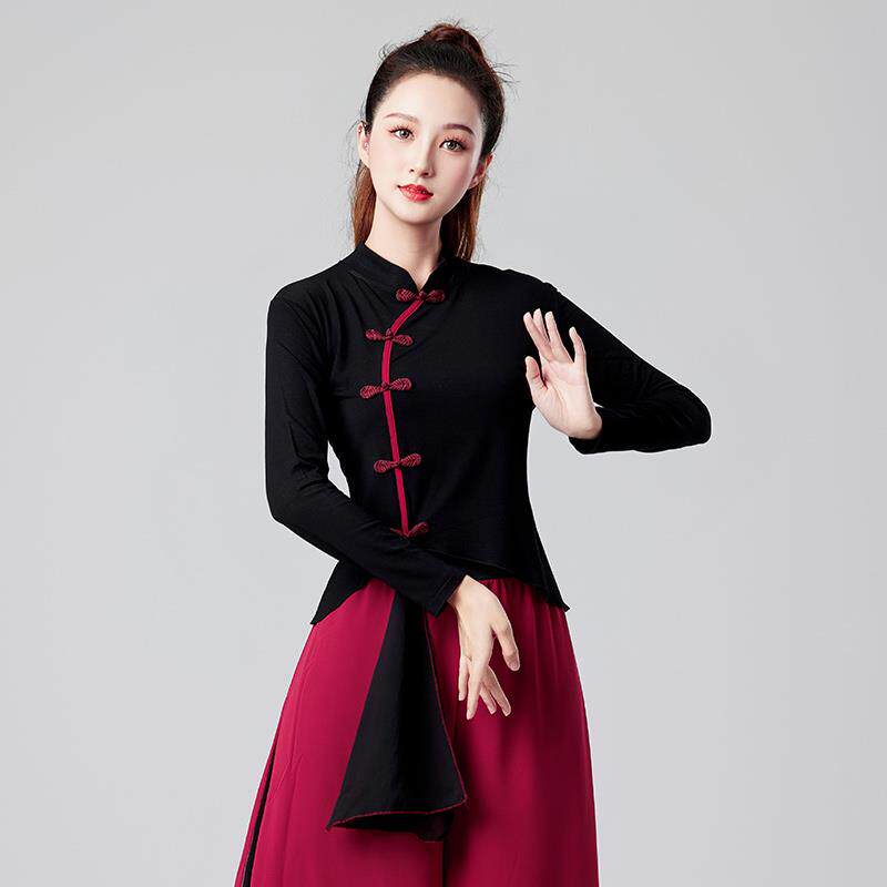 新款广场舞服装新款套装中老年长袖秧歌舞演出服古典扇子跳舞练功