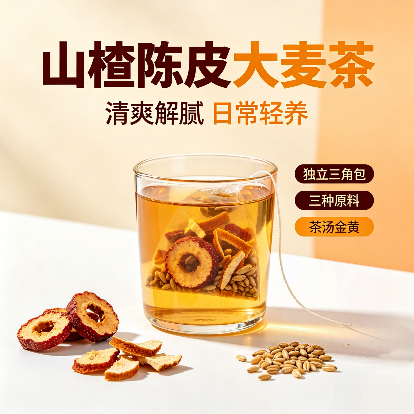 山楂陈皮大麦茶正品三角独立茶包浓香型炒熟茶饭店专用泡水解腻喝图片
