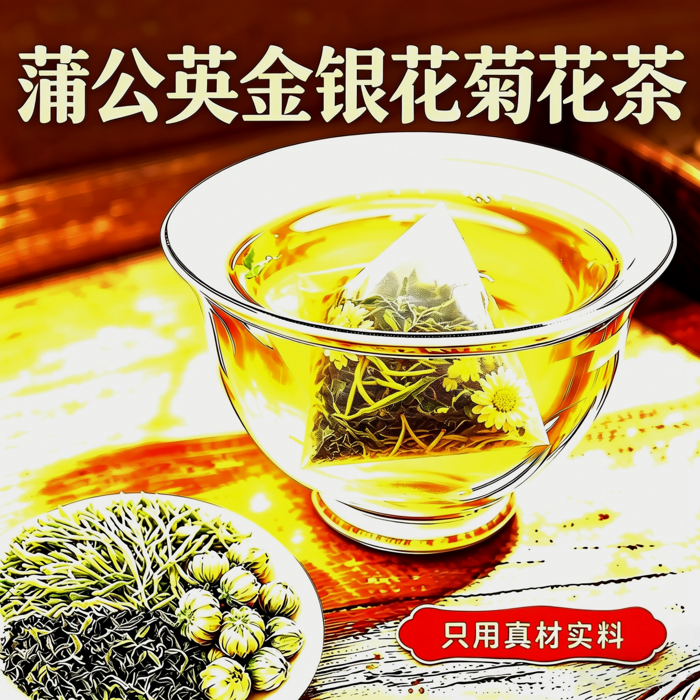 蒲公英金银花菊花茶三角包去袋泡组合花茶凉茶火胎菊婆婆丁中药茶