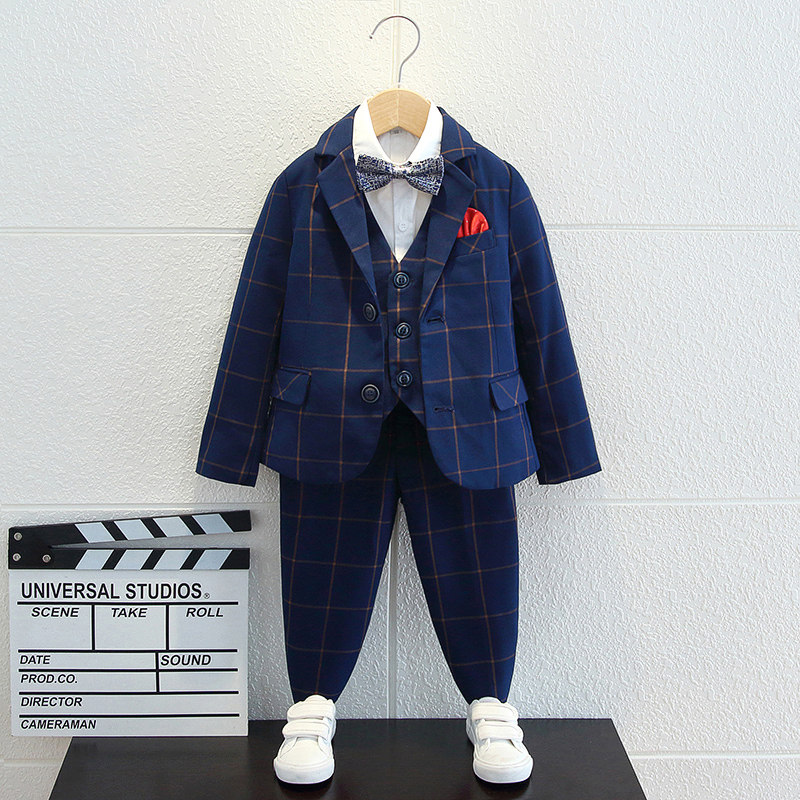 儿童西装套装男童花童礼服钢琴演出服中大童帅气小孩西服外套秋冬