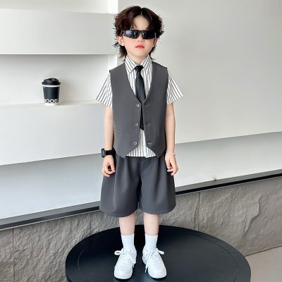 男童礼服夏季儿童小主持人西装套装花童钢琴演奏男孩六一演出服