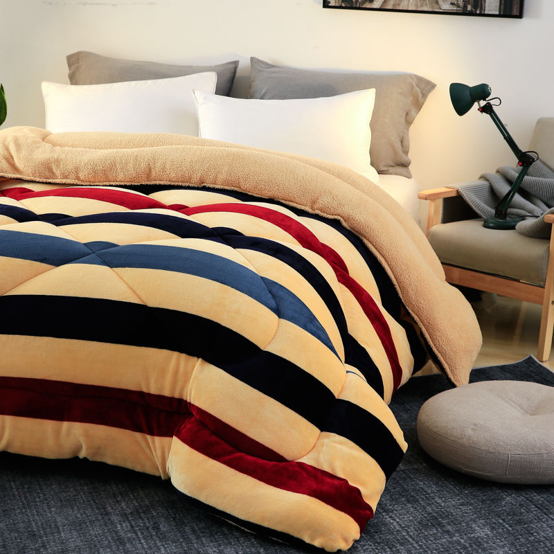 Super warm winter flannel quilt comforter blanket bed duvet