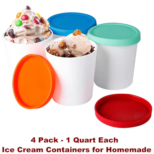 Ice Cream Storage Containers Stackable Sweet Treat Tubs5pcs