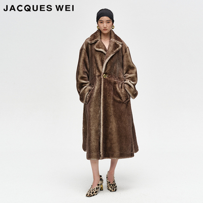 JACQUESWEI秋冬皮毛一体大衣复古