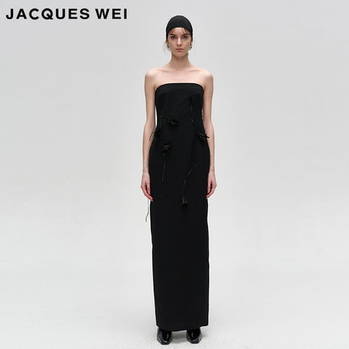 JACQUESWEI设计师秋黑色连衣裙