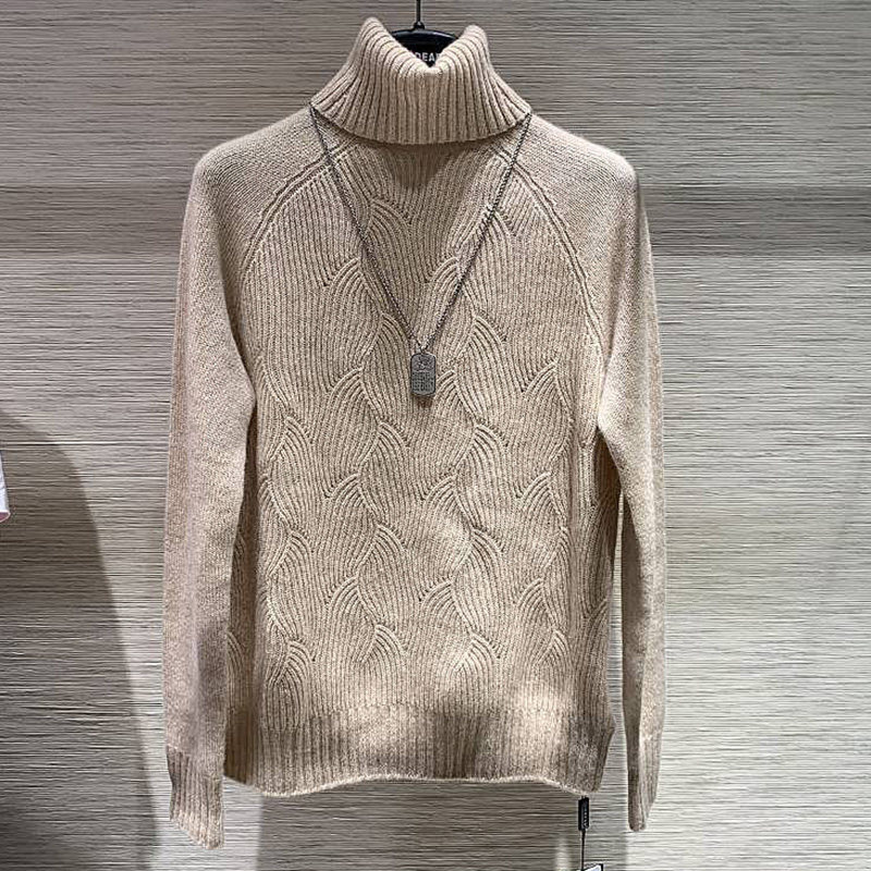 阿瑪施旗舰店官网2020秋冬季新款高领休闲纯色羊绒针织衫女装毛衣