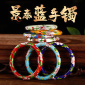 老北京特色传统手工艺品景泰蓝圆棍手镯闭口掐丝珐琅旅游纪念礼品