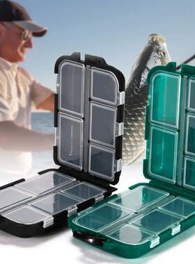Fishing Tackle Box 10 Compartment Lure Hook Storage Case Dou