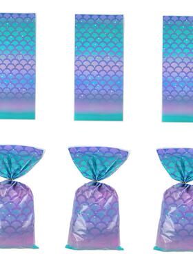 50pcs Mermaid Plastic Gift Bags Kids Birthday Party
