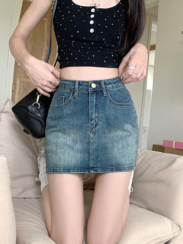 夏季牛仔短裙女包臀半身裙子