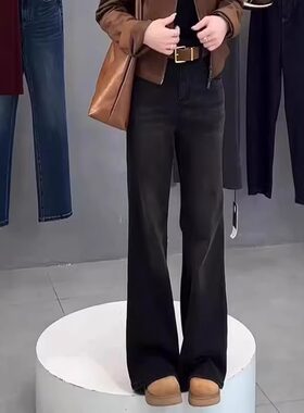 秋冬季不贴腿弹力微喇牛仔裤女